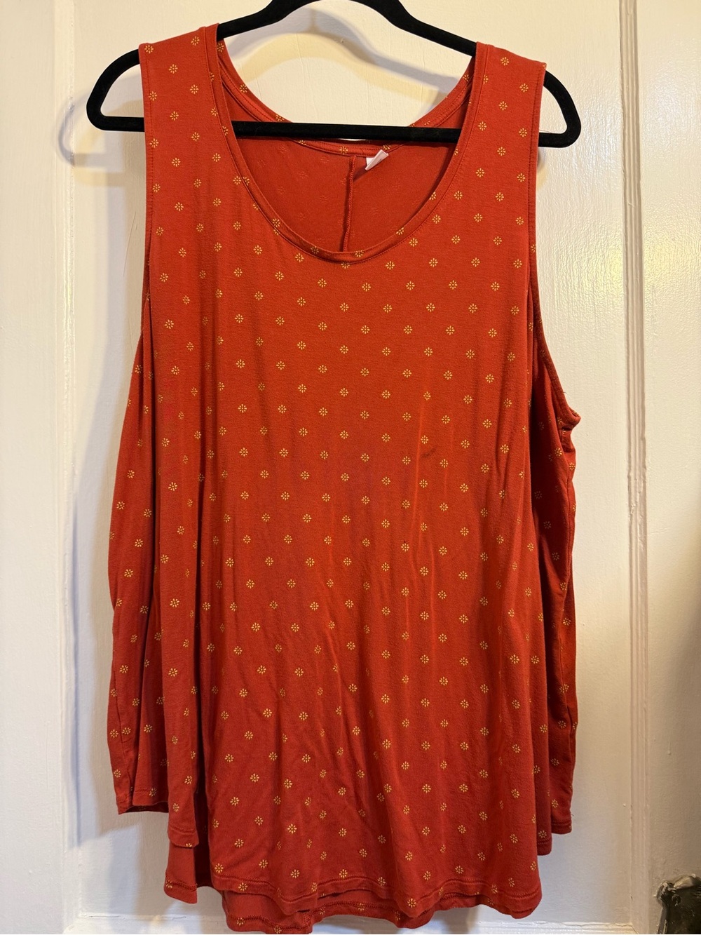 Old Navy Rust Orange Sleeveless Tunic with Small Gold Motif